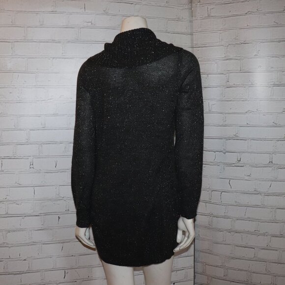 🌫️🧶✨ Sparkling Gray Knit Cowl Sweater · AGB · Size Large - Picture 6 of 6